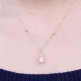 Rowan 14K Yellow Gold Pear-Cut Peruvian Pink Opal Pendant