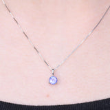 Aria 10K White Gold Round-Cut Tanzanian Tanzanite Pendant