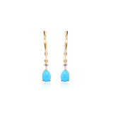 Natalie 10K Yellow Gold Pear-Cut Turquoise Earrings
