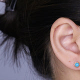 Ember 10K Yellow Gold Round-Cut Turquoise Earring