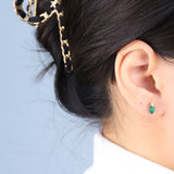 Remi 10K Yellow Gold Pear-Cut Zambian Emerald Earrings