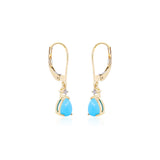Natalie 10K Yellow Gold Pear-Cut Turquoise Earrings