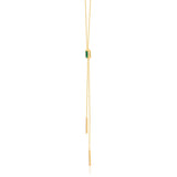 Brynlee 14K Yellow Gold Emerald-Cut Emerald Necklace