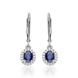 Eliana 10K White Gold Oval-Cut Ceylon Blue Sapphire Earrings
