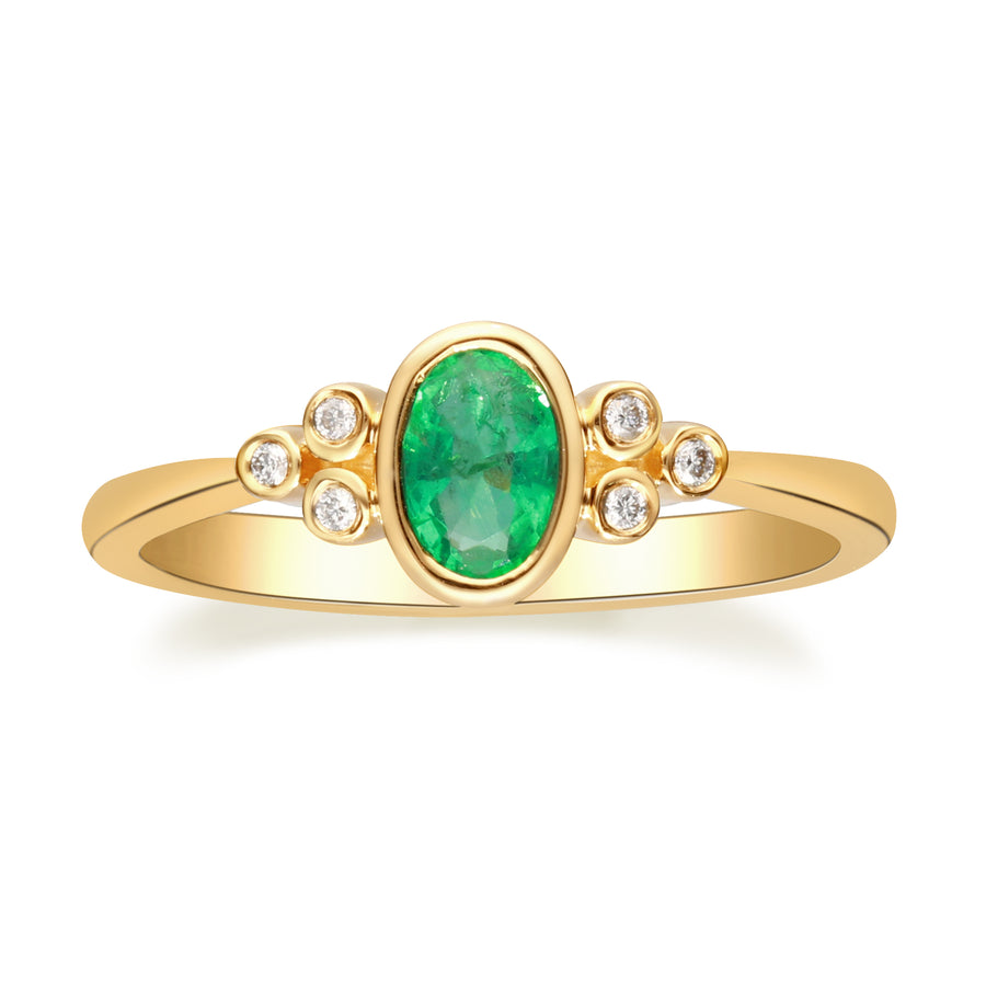 Emersyn 10K Yellow Gold Oval-Cut Emerald Ring