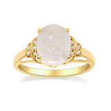 Aleah 10K Yellow Gold Oval-Cut Natural African Opal Ring