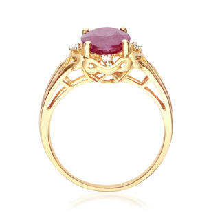 Chana 10K Yellow Gold Oval-Cut Mozambique Ruby Ring