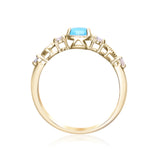 Hailey 10K Yellow Gold Round-Cut Arizona Turquoise Ring