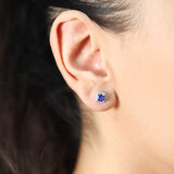 Alivia 14K White Gold Cushion-Cut Tanzanian Tanzanite Earring