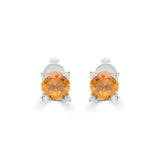 Katherine 10K White Gold Round-Cut Brazilian Citrine Earring