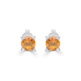 Katherine 10K White Gold Round-Cut Brazilian Citrine Earring