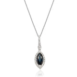 Valeria 10K White Gold Marquise-Cut Blue Sapphire Pendant