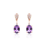 Haley 14K Rose Gold Oval-Cut Brazilian Amethyst Earring