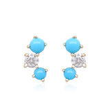 Elena 10K Yellow Gold Round-Cut Turquoise Earrings