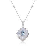 Alejandra 14K White Gold Oval-Cut Brazilian Aquamarine Pendant