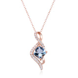Isabel 14K Rose Gold Cushion-Cut Brazilian Aquamarine Pendant