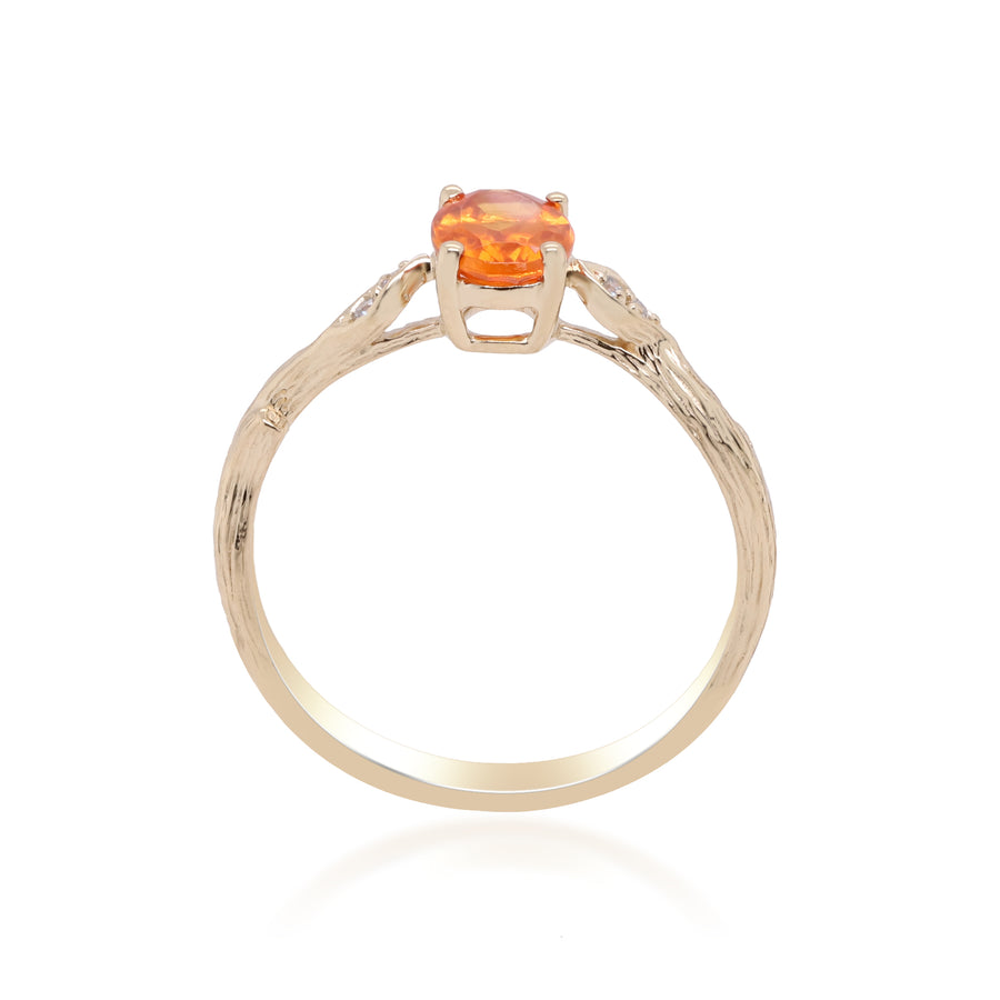 Abby 14K Yellow Gold Oval -Cut Spessartite Ring