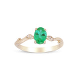 Aliya 14K Yellow Gold Oval-Cut Natural Zambian Emerald Ring