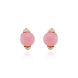 Kaylee 10K Yellow Gold Round-Cut Peruvian Pink Opal Earrings