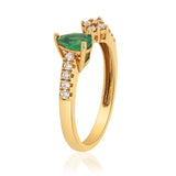 Natalia 10K Yellow Gold Pear-Cut Emerald Ring