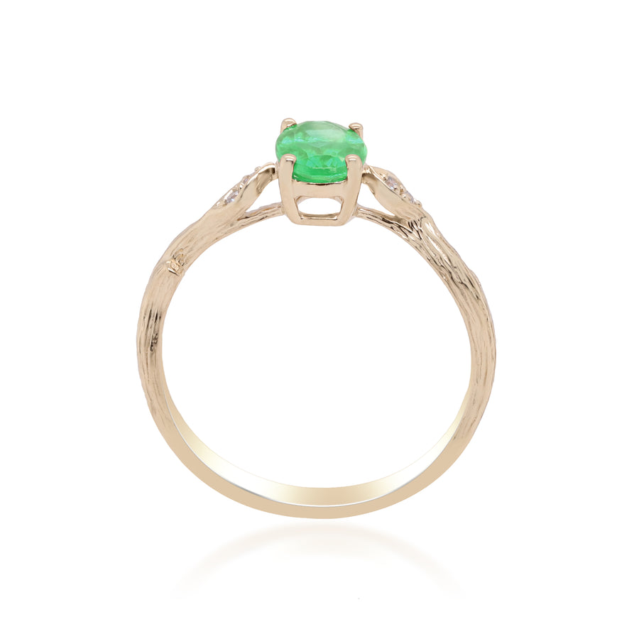 Aliya 14K Yellow Gold Oval-Cut Emerald Ring