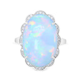 Vida 10K White Gold Oval-Cut African Opal Ring