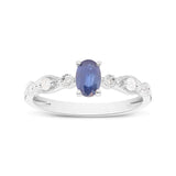 Octavia 10K White Gold Oval-Cut Ceylon Blue Sapphire Ring