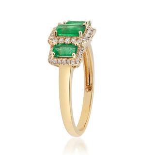 Evangeline 10K Yellow Gold Emerald-Cut Zambian Emerald Ring