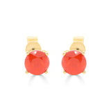 Hadley 14K Yellow Gold Round-Cut Mexican Fire Opal Earrings