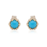 Ember 10K Yellow Gold Round-Cut Turquoise Earring
