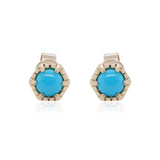 Ember 10K Yellow Gold Round-Cut Turquoise Earring