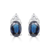 Arthur 10K White Gold Oval-Cut Ceylon Blue Sapphire Earrings