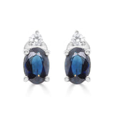 Arthur 10K White Gold Oval-Cut Ceylon Blue Sapphire Earrings