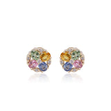 Royalty 10K Yellow Gold Oval-Cut Multi Sapphire Earring