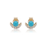 Zoie 10K Yellow Gold Round-Cut Arizona Turquoise Earrings