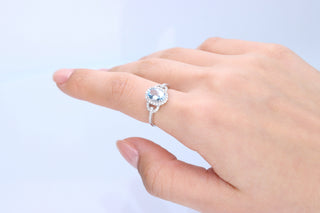 Axel 10K White Gold Oval-Cut Aquamarine Ring