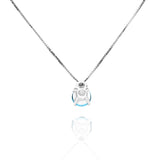Alora 14K White Gold Round-Cut Brazilian Aquamarine Pendant