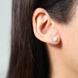 Scarlett 14K White Gold Oval-Cut Natural African Opal Earrings