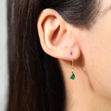 Hannah 14K Yellow Gold Pear-Cut Natural Zambian Emerald Earrings