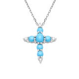 Addison 10K White Gold Oval-Cut Arizona Turquoise Pendant