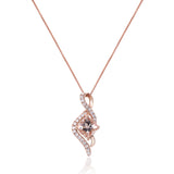 Isabel 14K Rose Gold Cushion-Cut Madagascar Morganite Pendant