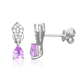 Grace 14K White Gold Pear-Cut Pink Sapphire Earrings