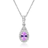 Hannah 14K White Gold Oval-Cut Pink Sapphire Pendant