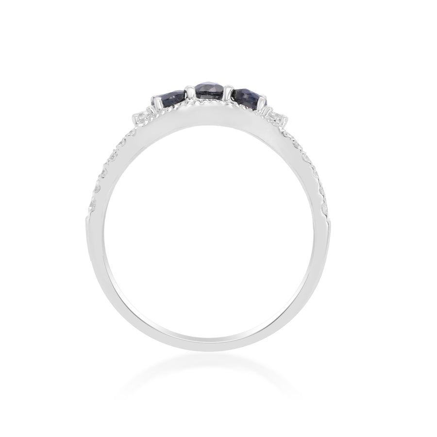 Amelia 14K White Gold Pear-Cut Blue Sapphire Ring