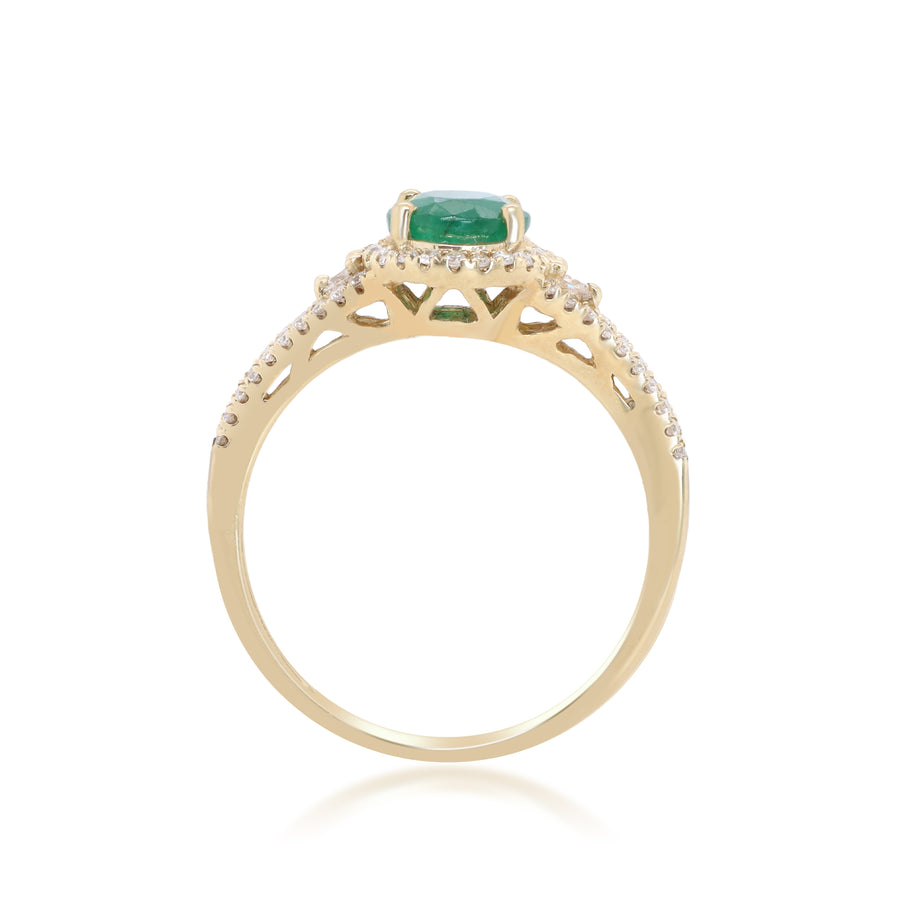 Amara 10K Yellow Gold Oval-Cut Emerald Ring