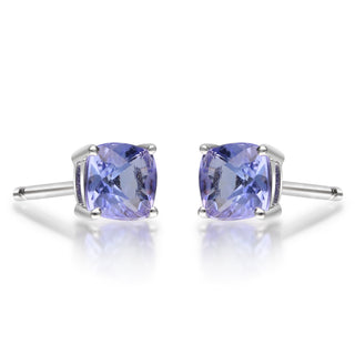 Aspen 14K White Gold Cushion-Cut Tanzanite Earrings