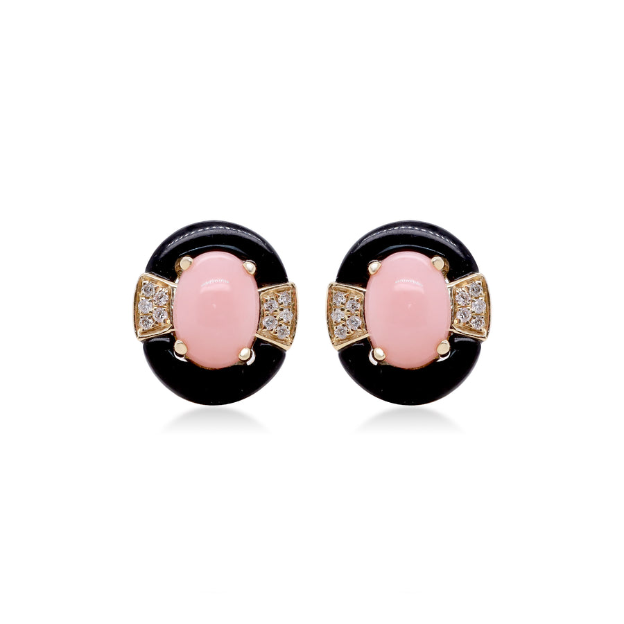 Melissa 14K Yellow Gold Oval-Cut Pink Opal Earrings