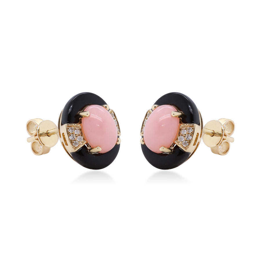 Melissa 14K Yellow Gold Oval-Cut Pink Opal Earrings