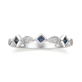 Lena 18K White Gold Square-Cut Ceylon Blue Sapphire Ring