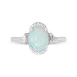 Juliet 10K White Gold Oval-Cut Ethiopian Opal Ring
